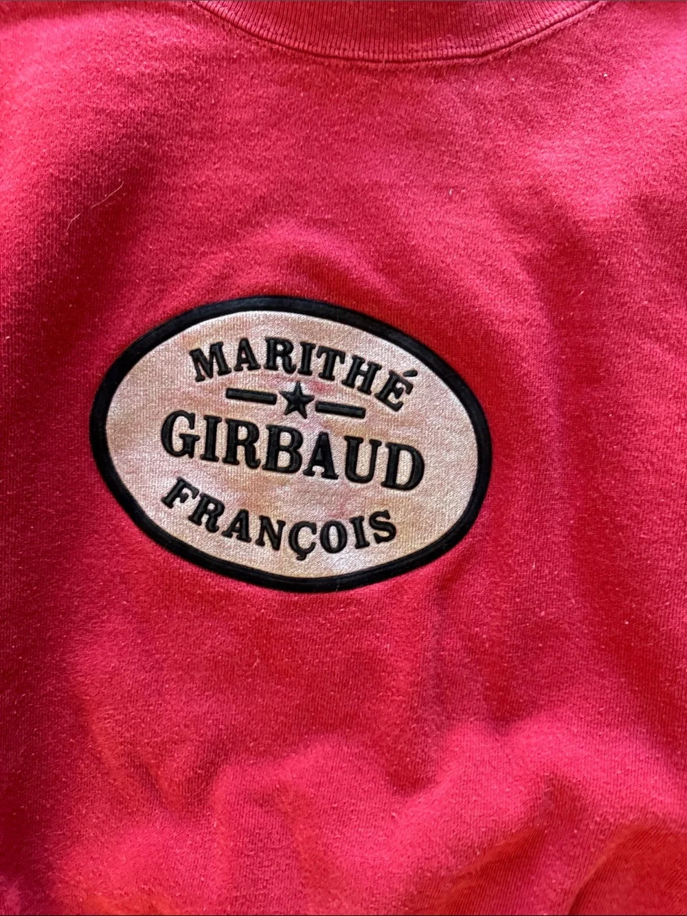 Marithe Francois Girbaud Men's light red Crewneck Sweatshirt LARGE